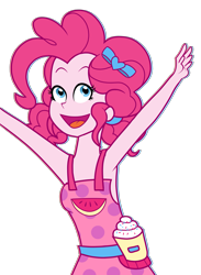 Size: 2167x2953 | Tagged: safe, artist:berrypunchrules, character:pinkie pie, equestria girls:spring breakdown, g4, my little pony: equestria girls, my little pony:equestria girls, spoiler:eqg series (season 2), clothing, dress, female, open mouth, simple background, smiling, solo, sundress, transparent background