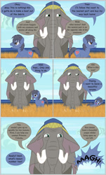 Size: 2000x3301 | Tagged: safe, artist:mlp-silver-quill, oc, oc only, oc:clutterstep, oc:imani, comic:imani, anthill, ants, comic, elephant, ocean, savanna
