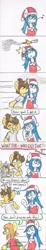 Size: 698x3798 | Tagged: safe, artist:spheedc, oc, oc only, oc:dream chaser, oc:light chaser, oc:sphee, oc:sweet corn, species:earth pony, species:pony, species:unicorn, christmas, clothing, comic, female, holiday, kiss on the cheek, kissing, male, mare, missile toe, mistletoe, pun, simple background, stallion, traditional art, white background