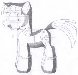 Size: 1456x1410 | Tagged: safe, artist:aafh, character:twilight sparkle, species:pony, species:unicorn, female, monochrome, solo, tongue out, traditional art