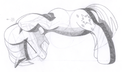Size: 1579x938 | Tagged: safe, artist:aafh, character:twilight sparkle, species:pony, species:unicorn, female, monochrome, solo, traditional art