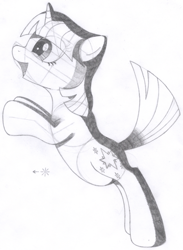 Size: 1291x1764 | Tagged: safe, artist:aafh, character:twilight sparkle, species:pony, species:unicorn, female, monochrome, solo, traditional art