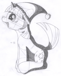 Size: 1284x1600 | Tagged: safe, artist:aafh, character:twilight sparkle, species:pony, species:unicorn, female, monochrome, solo, traditional art