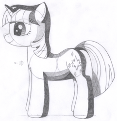 Size: 1338x1390 | Tagged: safe, artist:aafh, character:twilight sparkle, species:pony, species:unicorn, female, monochrome, solo, traditional art