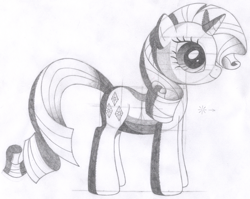 Size: 1812x1439 | Tagged: safe, artist:aafh, character:rarity, species:pony, species:unicorn, female, monochrome, solo, traditional art