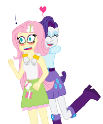 Size: 1800x2155 | Tagged: safe, artist:bigpurplemuppet99, character:fluttershy, character:rarity, ship:rarishy, my little pony:equestria girls, blushing, female, hug, lesbian, shipping, simple background, transparent background