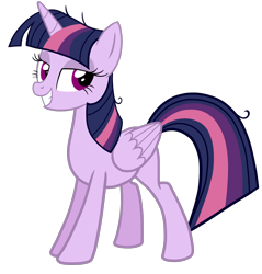 Size: 1584x1656 | Tagged: safe, artist:thecheeseburger, character:mean twilight sparkle, species:alicorn, species:pony, episode:the mean 6, g4, my little pony: friendship is magic, clone, female, mare, red eyes, simple background, smiling, solo, transparent background