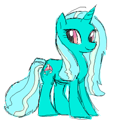 Size: 409x450 | Tagged: safe, artist:needsmoarg4, character:dewdrop dazzle, species:pony, species:unicorn, g4, female, mare, redesign, simple background, smiling, solo, white background