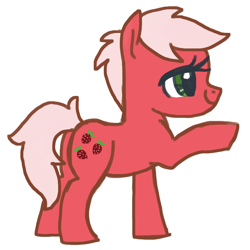 Size: 800x800 | Tagged: safe, artist:needsmoarg4, species:earth pony, species:pony, g1, female, fresita, g1 to g4, generation leap, mare, raised hoof, simple background, smiling, solo, white background