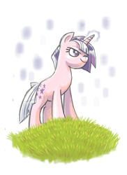 Size: 855x1177 | Tagged: safe, artist:needsmoarg4, species:pony, species:unicorn, g1, female, g1 to g4, generation leap, grass, magic, mare, solo