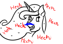 Size: 1693x1192 | Tagged: safe, artist:dyonys, character:princess luna, species:pony, facial hair, heck, joke, moustache, silly, silly pony