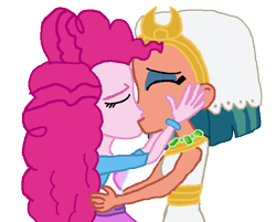 Size: 691x556 | Tagged: safe, artist:bigpurplemuppet99, character:pinkie pie, character:somnambula, g4, my little pony:equestria girls, equestria girls-ified, female, kissing, lesbian, pinkambula, shipping, simple background, transparent background