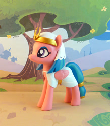 Size: 742x850 | Tagged: safe, artist:krowzivitch, character:somnambula, species:pegasus, species:pony, g4, clothing, craft, crown, female, figurine, jewelry, mare, regalia, sculpture, smiling, solo, tree