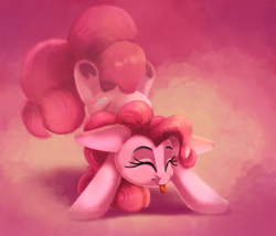 Size: 2000x1714 | Tagged: safe, artist:discorded, character:pinkie pie, species:earth pony, species:pony, blep, cute, diapinkes, eyes closed, female, handstand, mare, silly, silly pony, solo, tongue out, upside down