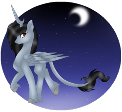 Size: 2368x2172 | Tagged: safe, artist:cindydreamlight, oc, species:alicorn, species:pony, augmented horn, high res, night, solo