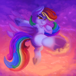 Size: 2000x2000 | Tagged: safe, artist:discorded, character:rainbow dash, species:pegasus, species:pony, armpits, female, flying, frog (hoof), kicking, mare, smiling, solo, underhoof