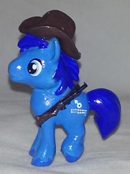 Size: 525x697 | Tagged: safe, artist:gryphyn-bloodheart, oc, oc:p-21, species:earth pony, species:pony, fallout equestria, fallout equestria: project horizons, blind bag, clothing, custom, grenade launcher, hat, irl, male, photo, toy