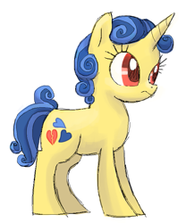 Size: 665x800 | Tagged: safe, artist:needsmoarg4, character:lemon hearts, species:pony, species:unicorn, female, frown, mare, simple background, solo, white background