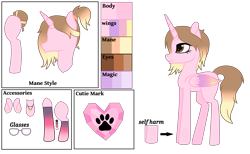 Size: 4228x2600 | Tagged: safe, artist:cindydreamlight, oc, oc only, oc:cindy, species:alicorn, species:pony, colored wings, female, glasses, mare, multicolored wings, reference sheet, simple background, solo, transparent background