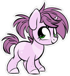Size: 1553x1676 | Tagged: safe, artist:mulberrytarthorse, oc, oc only, oc:mulberry tart, species:pony, species:unicorn, female, filly, simple background, solo, transparent background, younger