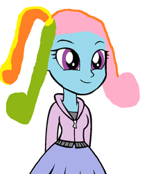 Size: 823x971 | Tagged: safe, artist:nightshadowmlp, base used, character:rainbow dash (g3), my little pony:equestria girls, 1000 hours in ms paint, clothing, equestria girls-ified, hoodie, ponytail, side ponytail, skirt, sweater