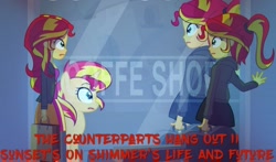 Size: 1024x604 | Tagged: safe, artist:bluse, artist:huntercwalls, edit, character:sunset shimmer, my little pony:equestria girls, fanfic, fanfic art, fanfic cover, human sunset, ponidox, self ponidox, show accurate