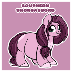 Size: 2100x2100 | Tagged: safe, artist:mulberrytarthorse, oc, oc only, oc:southern smorgasbord, species:pony, chubby, fat, female, mare, solo