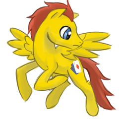 Size: 600x581 | Tagged: safe, artist:needsmoarg4, oc, oc only, species:pegasus, species:pony, flying, looking back, male, monty, simple background, solo, stallion, white background