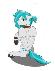 Size: 2480x3207 | Tagged: safe, artist:dyonys, oc, oc only, oc:rainfall, species:pegasus, species:pony, bracelet, collar, cutie mark, eyeshadow, freckles, jewelry, looking at you, makeup, male, simple background, simple shading, sitting, stallion, transparent background, unshorn fetlocks, wings