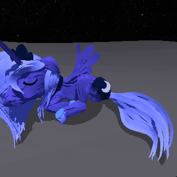 Size: 350x350 | Tagged: safe, artist:arrkhal, character:princess luna, 3d, animated, banished, female, gif, moon, on the moon, s1 luna, sleeping, solo, tilt brush