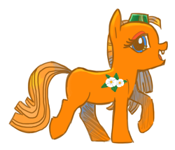 Size: 1002x857 | Tagged: safe, artist:needsmoarg4, species:earth pony, species:pony, bootleg, female, mare, princess rinse-n-spit, simple background, solo, walking, white background