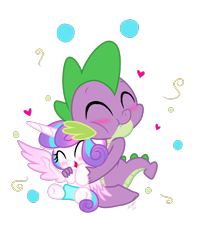 Size: 900x1114 | Tagged: safe, artist:emositecc, character:princess flurry heart, character:spike, species:alicorn, species:dragon, species:pony, baby, baby dragon, baby pony, best uncle ever, blush sticker, blushing, cute, diaper, female, filly, flurrybetes, foal, horn, hug, male, simple background, spikabetes, transparent background, uncle and niece, uncle spike, wings