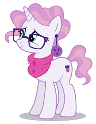 Size: 4064x5200 | Tagged: safe, artist:dragonchaser123, character:raspberry latte, species:pony, species:unicorn, episode:the parent map, g4, absurd resolution, ear piercing, earring, female, glasses, jewelry, mare, piercing, simple background, solo, transparent background, vector