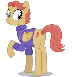 Size: 5000x5200 | Tagged: safe, artist:dragonchaser123, species:pegasus, species:pony, episode:fame and misfortune, g4, my little pony: friendship is magic, absurd resolution, amber ink, background pony, bookseller, clothing, female, looking back, mare, raised hoof, simple background, solo, sweater, transparent background, vector