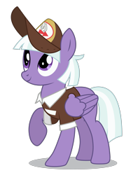 Size: 3744x5000 | Tagged: safe, artist:dragonchaser123, character:appointed rounds, species:pegasus, species:pony, episode:the break up break down, absurd resolution, background pony, cap, clothing, female, hat, looking up, mailmare, mailmare hat, mare, raised hoof, simple background, smiling, solo, transparent background, uniform, vector