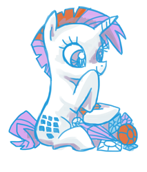 Size: 888x1044 | Tagged: safe, artist:needsmoarg4, character:sparkler (g1), species:pony, species:unicorn, g1, female, g1 to g4, gem, generation leap, mare, simple background, sitting, smiling, solo, white background