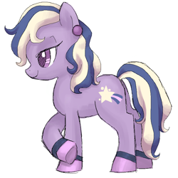Size: 800x800 | Tagged: safe, artist:needsmoarg4, species:earth pony, species:pony, female, lidded eyes, mare, simple background, smiling, solo, stardash, white background