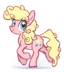 Size: 710x800 | Tagged: safe, artist:needsmoarg4, character:starlight (g1), species:earth pony, species:pony, g1, my little pony tales, female, g1 to g4, generation leap, mare, simple background, smiling, solo, white background