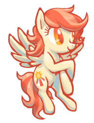 Size: 622x815 | Tagged: safe, artist:needsmoarg4, character:sunny rays, species:pegasus, species:pony, g3, female, flying, g3 to g4, generation leap, mare, simple background, smiling, solo, sunny rays, white background