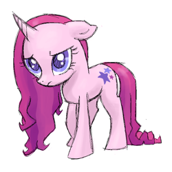 Size: 800x800 | Tagged: safe, artist:needsmoarg4, character:twinkleshine (toy line), species:pony, species:unicorn, female, floppy ears, frown, mare, simple background, solo, white background