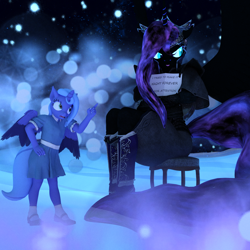 Size: 1500x1500 | Tagged: safe, artist:tahublade7, character:nightmare moon, character:princess luna, species:anthro, 3d, clothing, daz studio, dress, female, filly, moonabetes, ponidox, pony shaming, self ponidox, woona, younger