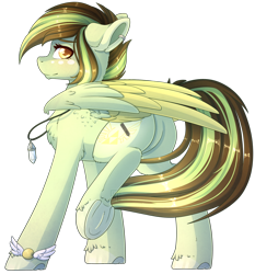 Size: 1024x1101 | Tagged: safe, artist:ak4neh, oc, oc only, oc:akane, species:pegasus, species:pony, crystal, female, jewelry, looking at you, mare, necklace, raised hoof, simple background, solo, transparent background