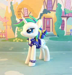 Size: 812x850 | Tagged: safe, artist:krowzivitch, character:rarity, species:pony, species:unicorn, alternate hairstyle, clothing, female, figurine, jacket, leather jacket, mare, mohawk, punk, punkity, solo, tail band
