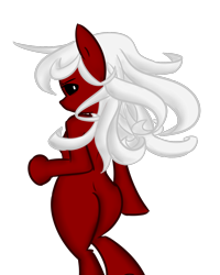 Size: 1200x1500 | Tagged: safe, artist:spheedc, oc, oc:anna razoredge, oc:black eyes, species:earth pony, species:pony, bipedal, digital art, female, looking at you, looking back, mare, no tail, semi-anthro, simple background, solo, transparent background