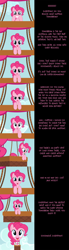 Size: 2000x7265 | Tagged: safe, artist:mlp-silver-quill, character:pinkie pie, species:earth pony, species:pony, comic:pinkie pie says goodnight, absurd resolution, comic, dialogue, female, floppy ears, grin, hot air balloon, looking at you, mare, piloon, sad, smiling, solo, starry eyes, talking to viewer, wingding eyes
