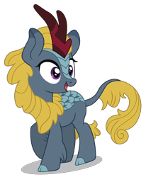 Size: 5059x6150 | Tagged: safe, artist:dragonchaser123, character:winter flame, species:kirin, episode:sounds of silence, g4, my little pony: friendship is magic, absurd resolution, background kirin, cloven hooves, cute, female, happy, open mouth, raised hoof, simple background, solo, transparent background