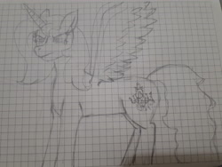 Size: 4608x3456 | Tagged: safe, artist:katya, species:alicorn, species:pony, angry, female, graph paper, solo, traditional art