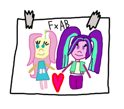 Size: 1600x1408 | Tagged: safe, artist:bigpurplemuppet99, character:aria blaze, character:fluttershy, ship:ariashy, my little pony:equestria girls, clothing, drawing, dress, female, flutterblaze, lesbian, preschool, shipping, simple background, transparent background