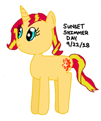 Size: 482x576 | Tagged: safe, alternate version, artist:nightshadowmlp, character:sunset shimmer, female, smiling, solo, sunset shimmer day