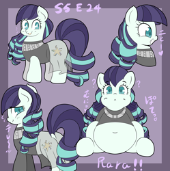 Size: 3292x3302 | Tagged: safe, artist:braffy, character:coloratura, species:earth pony, species:pony, episode:the mane attraction, g4, my little pony: friendship is magic, adorafatty, belly, belly button, chubby, cute, fat, female, high res, japanese, mare, plot, rara, rolloratura